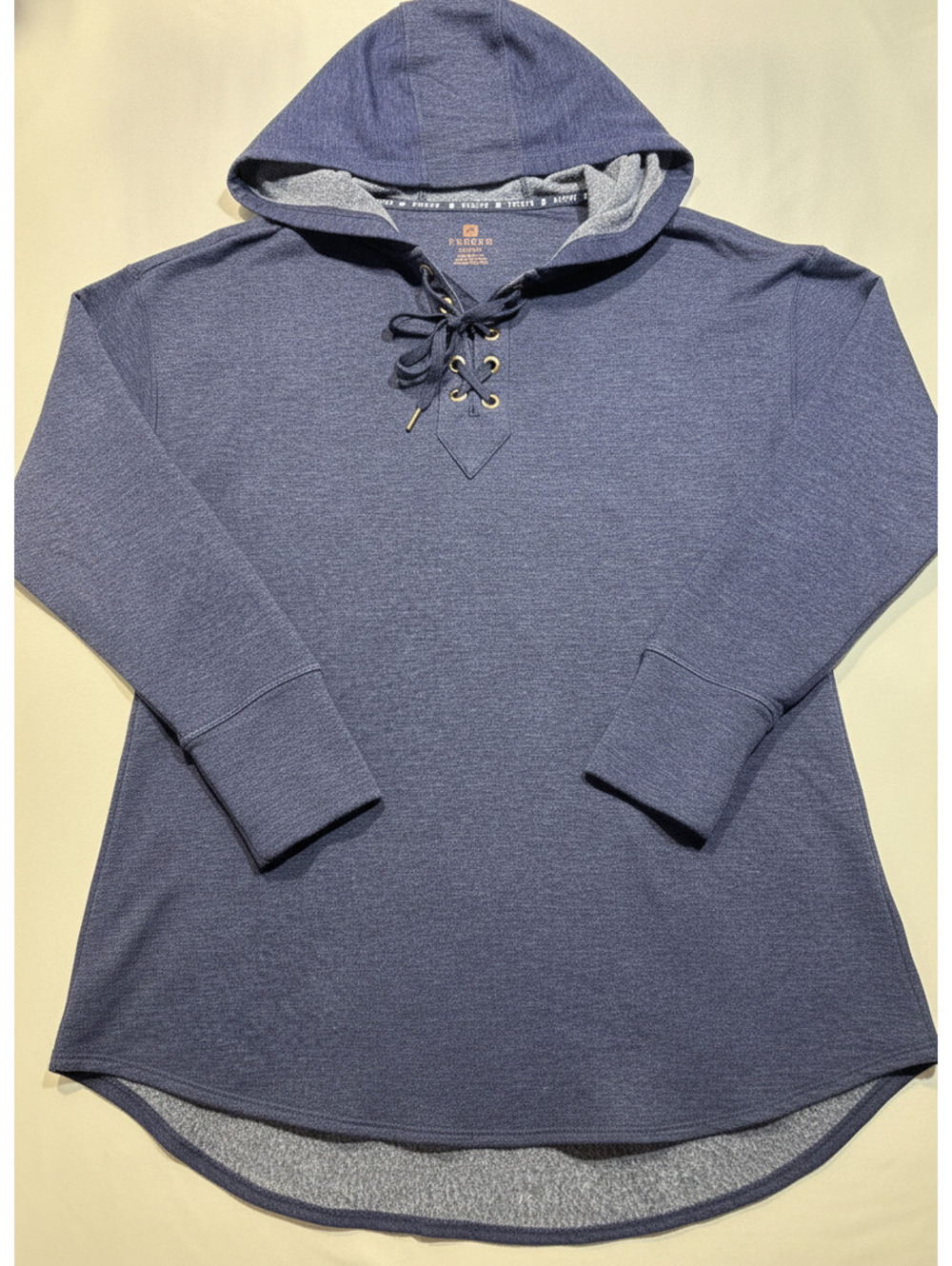Free 2B XL Lace-Up Hoodie Pullover in Cozy Blue